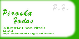 piroska hodos business card